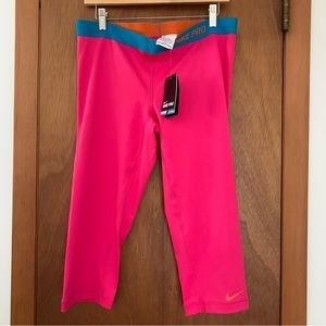 Women’s XL NIKE PRO 458659-665 Pink/Blue/Orange Training Capri Tights NWTS